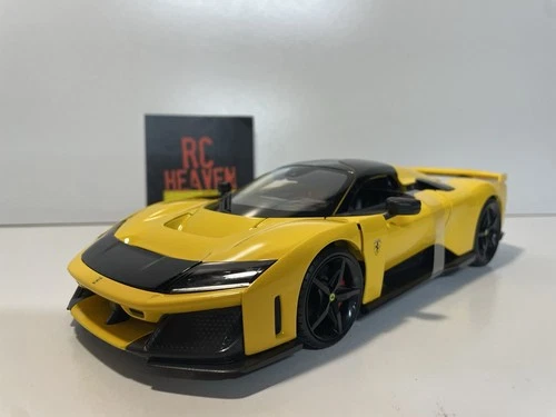 Maisto F80 Ferrari 1:18 Scale Model Diecast Car Yellow.