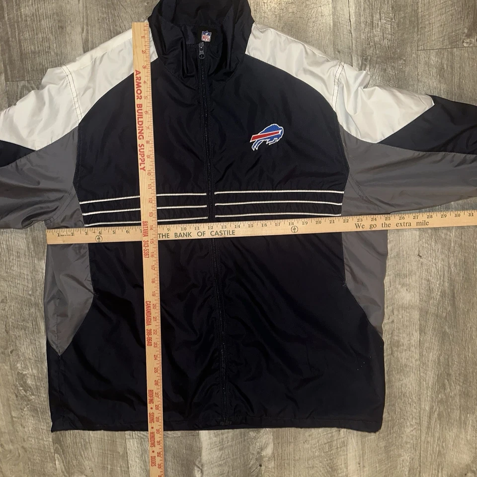 Pulôver masculino REEBOK Buffalo Bills SI NFL corta-vento GG cinza marinho branco - Imagem 3 de 4