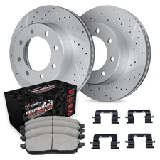 For Ford F-250 Super Duty 12-22 Brake Kit Drilled & Slotted Rear Brake Kit w