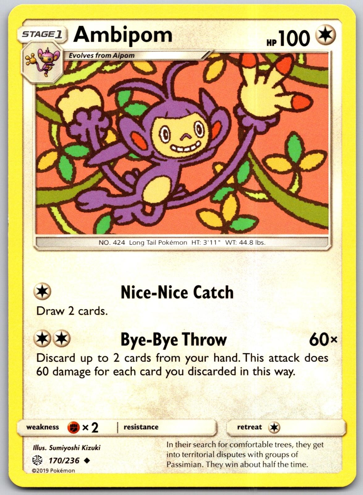 Ambipom 170/236 Pokemon Regular Cosmic Eclipse Near Mint