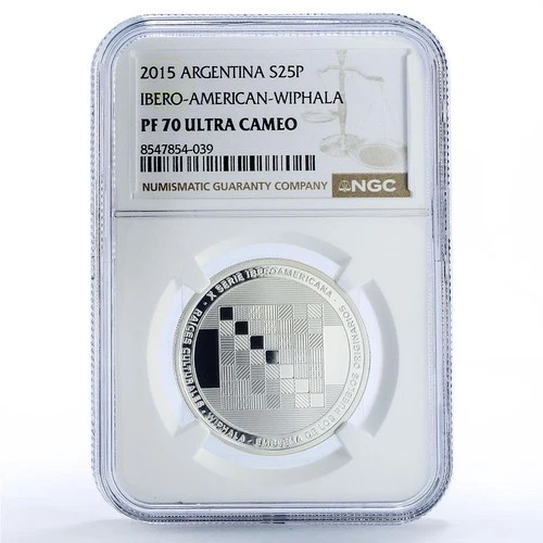 Argentina 25 pesos Wiphala Flag Roots Ibero-American PF 70 NGC silver coin 2015