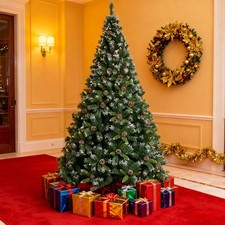 7/6/5/1FT Christmas Tree with Stand Bushy Branch Xmas Home Decoration In/Outdoor