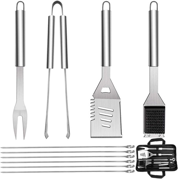 Grillbesteck-Set Edelstahl 10-Teilig Mit Tragetasche BBQ Grillwerkzeug-image