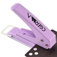 Single Hole Puncher 1/4" Heavy Duty Metal Punch 15 Sheet for Crafts ID Cards 