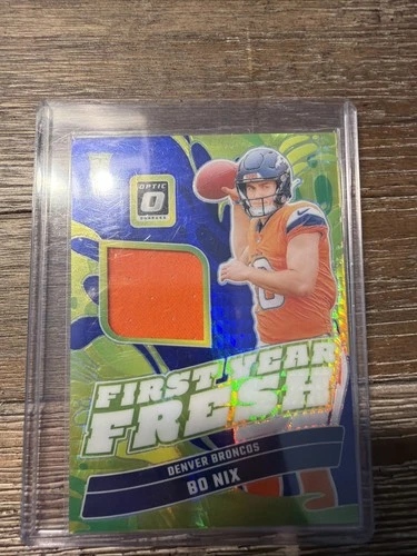 2024 Panini Donruss Optic - First Year Fresh Bo Nix #FYF-BNX Blue Hyper Prizm