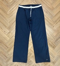 Nike Vintage Wide Leg Stripe Waistband Navy Blue Tracksuit Bottoms Women’s XL