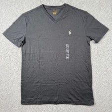 NEW Polo Ralph Lauren Men's Charcoal Gray Cotton V-Neck T-Shirt