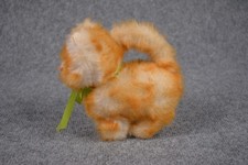 Vintage Spielzeug Max Carl Katze mit Aufziehmechanismus Pl&uuml;sch orange wei&szlig; 16cm