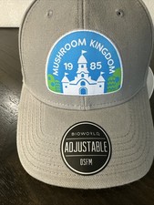 SUPER MARIO MUSHROOM KINGDOM 1985 BIOWORLD UNISEX STRAPBACK HAT GREY NEW w/TAG