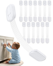 Cabinet Locks Baby Proofing - 14 Pack Child Safety Latches White