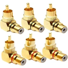 6PCS RCA Male to Female Plug Adapter M/F Gold Plated Connector for Audio TV 9...