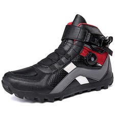 Men's Breathable Anti-slip Leather Motorcycle Riding Protective Boots Shoes