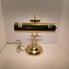 Vintage Brass Bankers Piano Desk Lamp Library Office Light Adjustable Works!