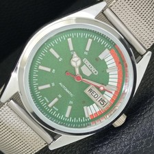 VINTAGE REFURBISHED SEIKO 5 AUTOMATIC 6309A JAPAN MENS GREEN WATCH a440723-1