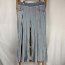 NWT XCVI Wearables Sarla Ankle Light Gray Linen Blend Pants XLarge 0778