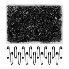 Black Mini Safety Pins - 500PCS, 19mm Tiny, Bulk for Clothes, Crafting, Sewin...