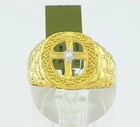 GENUINE DIAMOND CROSS RING 14K YELLOW GOLD PLATED (.925 Silver) - New With Tag — photo 3