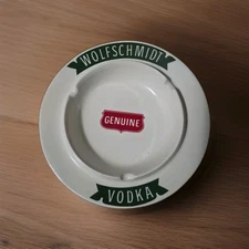 Ashtray WOLFSCHMIDT Genuine Vodka Advertising Vintage Vodka Man Cave 6"