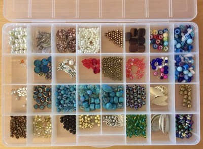 Assorted Beads & Charms Organizer Box Many Styles and Colors Big Lot