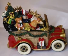 Fitz & Floyd Santa's Classic Musical Car Figurine We Wish You a Merry Christmas