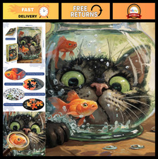 1000-Piece Cat Fish Jigsaw Puzzle for Adults - Fun Kitten Art, Matte Finish, 27.