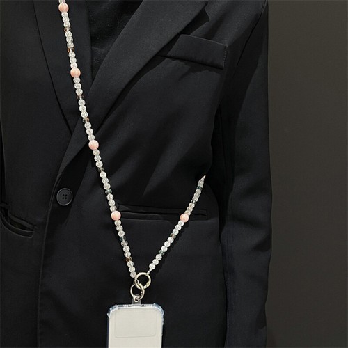 Universal Crossbody Phone Lanyard Crystal Bead Anti-lost Neck Rope Phone Strap - Zdjęcie 6 z 12