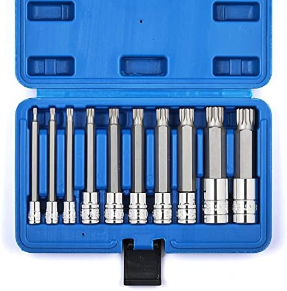 MIXPOWER Set 10 Bussole XZN M4-M18 Acciaio S2 e Cr-V Professionale