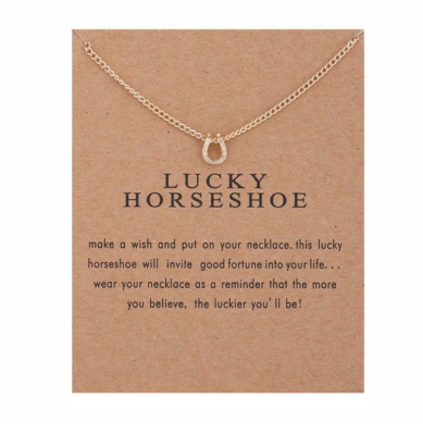Lucky Horseshoe Gold Horseshoe Necklace Delicate Pendant Chain Charm Wish