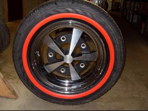 Atlas 4X15" Black&Red Wall Tyre Trims Portawall Set Of 4 VW BUG TYPE1. #109 - Picture 2 of 2