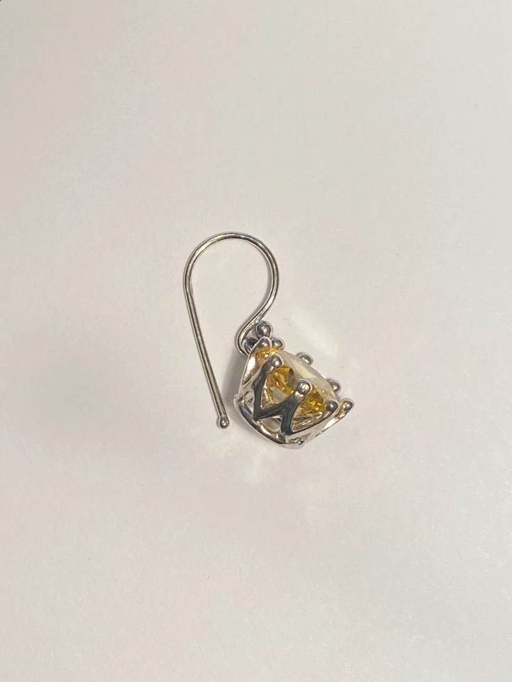 Orecchini in argento 925 made in Italy con quarzo giallo - Immagine 4 di 4