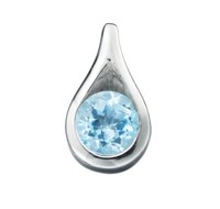 Blauer Topas Tropfen AnhäNger Sterlingsilber 925 Gestempelt Alle Kette LäNgen