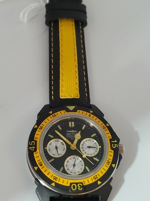 Sector Chrono 101 Expander Giallo e Nero Orologio Resistente all'acqua |  eBay