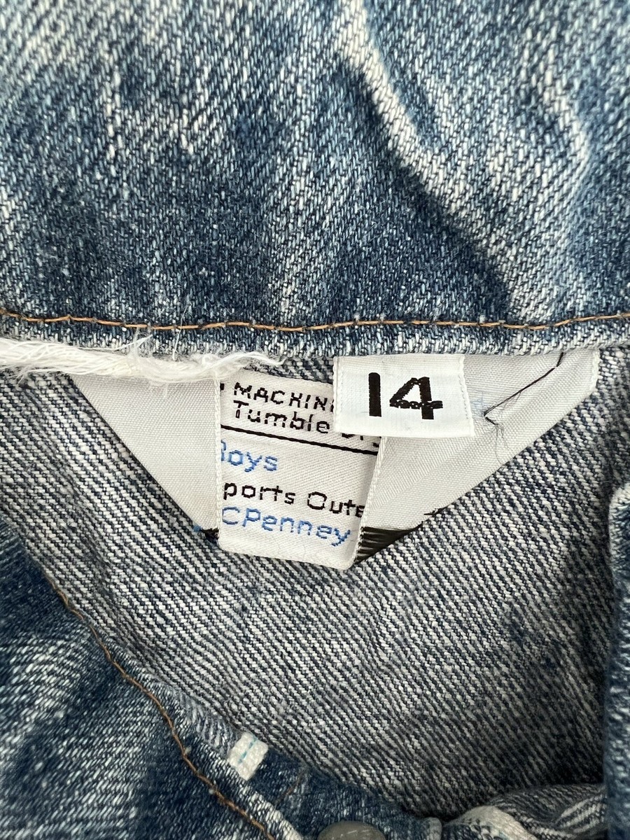 VTG 80's JC Penney Jacket Selvedge Denim Jean Snap Button Kids Boy
