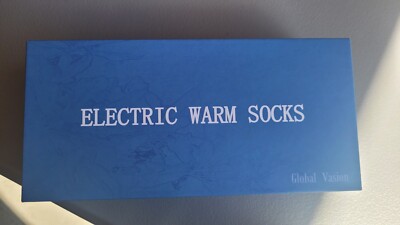 GLOBAL VASION ELECTRIC WARM SOCKS Gray/ta RECHARGEABLE 1 PAIR ONE SIZE FITS MOST