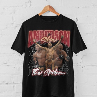 Anderson Silva The Spider MMA Vintage 90s Retro Graphic Collage T-Shirt