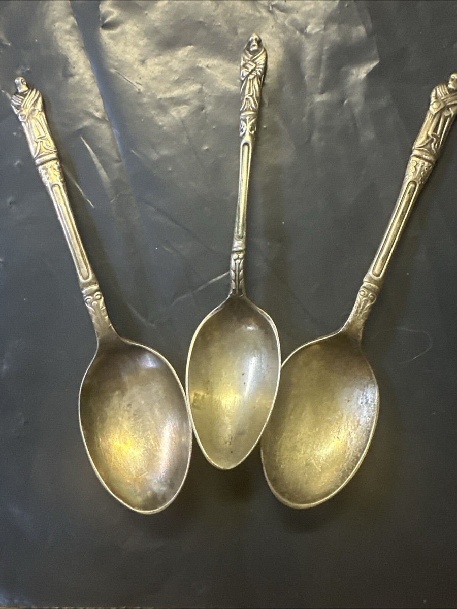 Silver Plated Apostle Tea Spoons Epns Antique Victorian UK