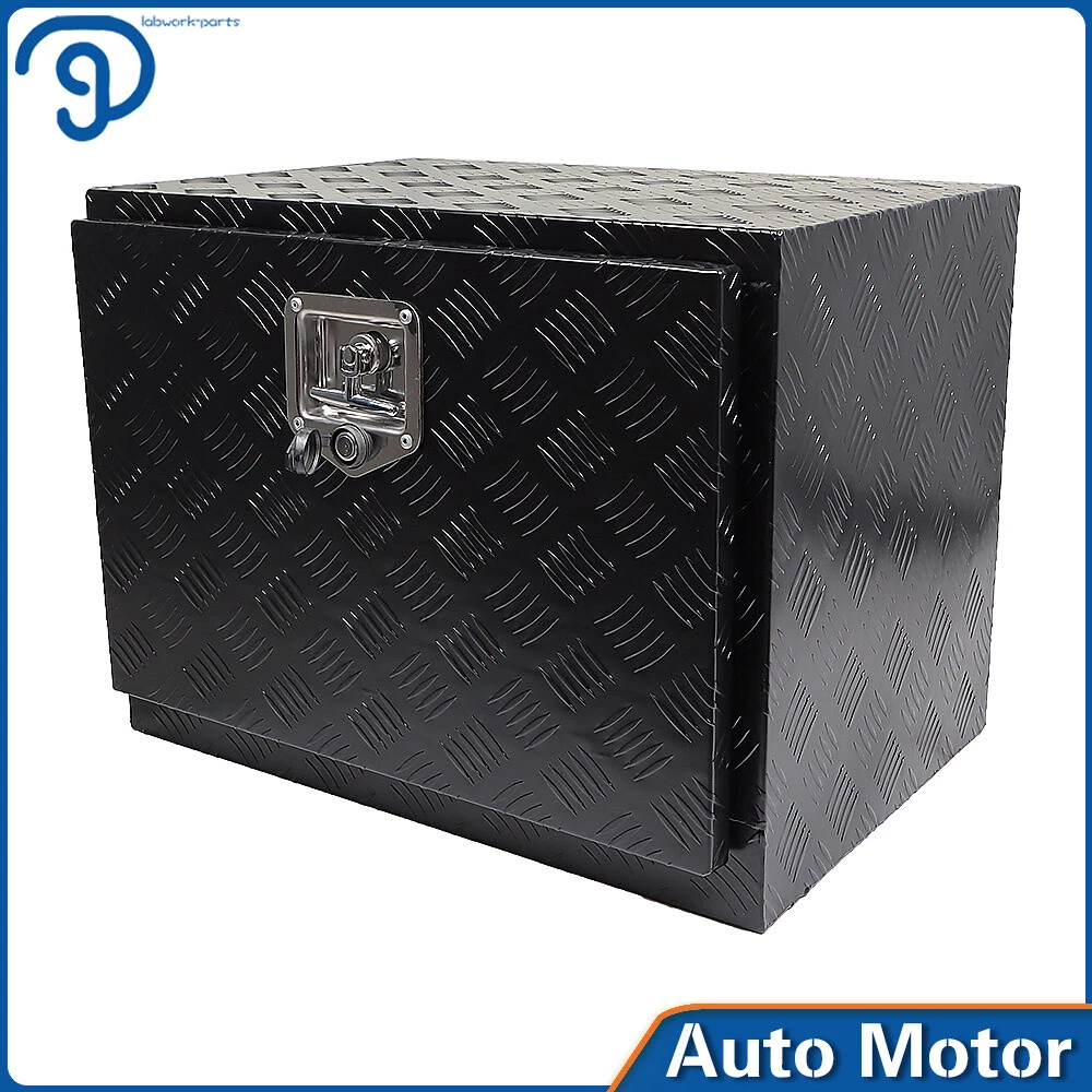 24x18x18 Steel Underbody Truck Tool Box – Black, Lockable, Weather-Resistant For Flatbed Trailer