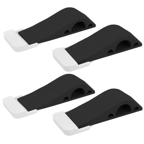 Wundermax Door Stoppers - Pack of 3 Rubber Door Wedge for Carpet, Hardwood,  Concrete and Tile - Home Improvement Accessories - Gray