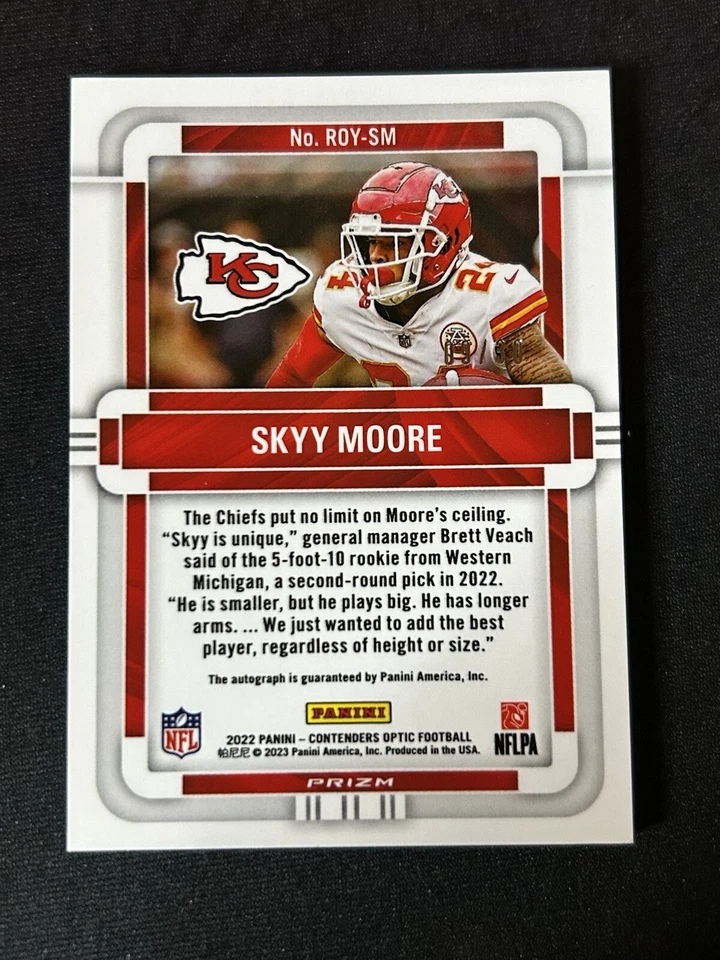 2022 Panini Contenders Optic Rookie of the Year Contender #ROY-SM Skyy Moore /30 - Image 2 of 3