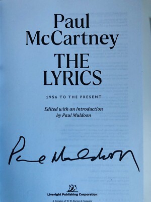 The Lyrics: 1956 to the Present by Paul McCartney SIGNED by Paul