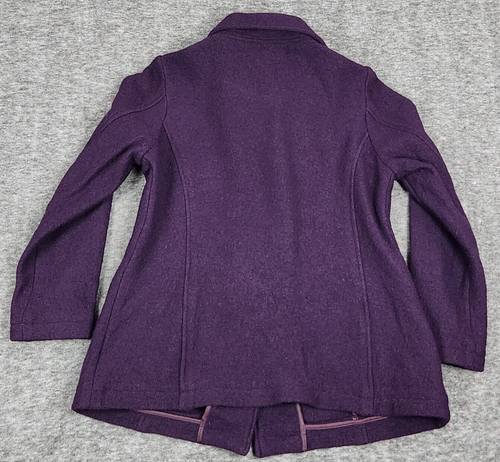 Vintage LL Bean Jacket Womans Small Wool Purple Boiled Classic Sophisticated - Picture 14 of 24