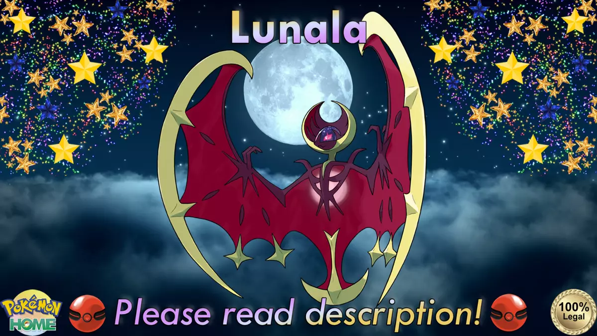 Shiny Lunala 6IV Pokemon S/M US/UM Sword/shield Fast 