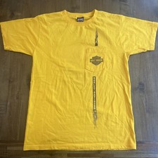 Vintage Y2K Harley Davidson Corpus Christi Texas Sz L Shirt Yellow Made In USA