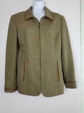 Liz Claiborne Wool Blend Collection Herringbone Tweed Jacket Size 6 Zip Front