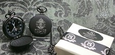 POLICE SCOTLAND Engraved Custom Black Personalised Pocket Watch Chain SCOTTISH