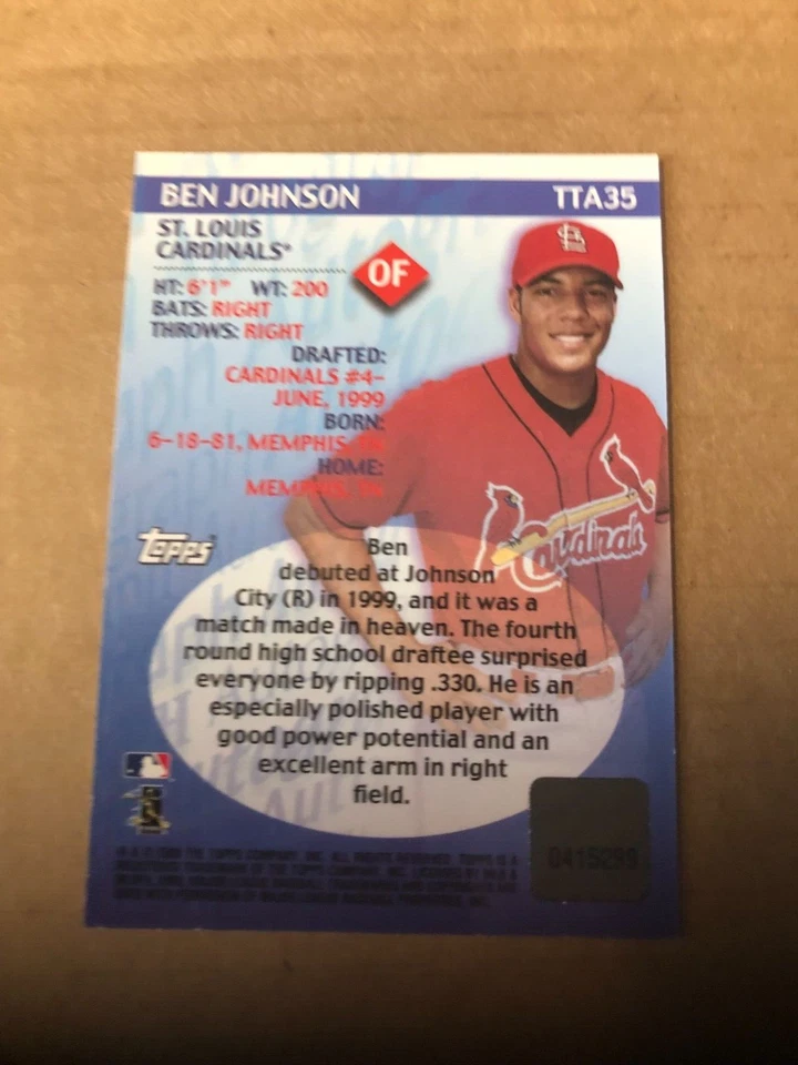 2000 Topps Traded Autographs #TTA35 Ben Johnson - Image 2 of 2