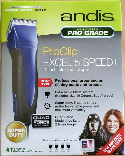 ANDIS EXCEL 5 Speed Professional Clippers BLUE 269 ProClip Horse Dog