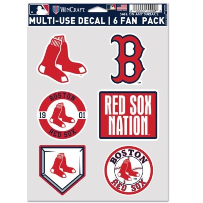 Boston Red Sox 6 Fan Pack Multi Use Decal Free Shipping Instock