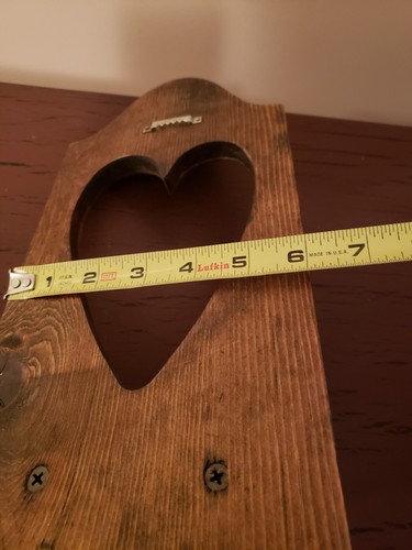 Pair of Vintage WOODEN HEART SCONCES Candle Wall Hangings 15" W/2 Hanging Hearts - Picture 21 of 21