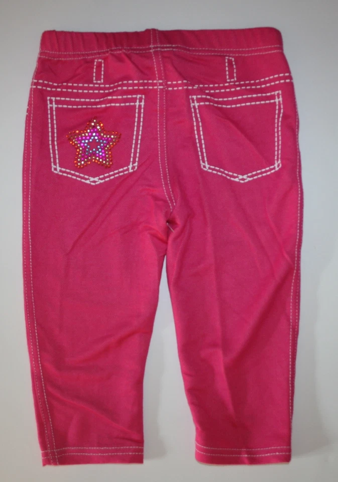 Nuevos Pantalones Niñas 5 Años Princesa Brillo Hello Kitty Rosa Capri Leggings Elastizados Foto 2 de 2